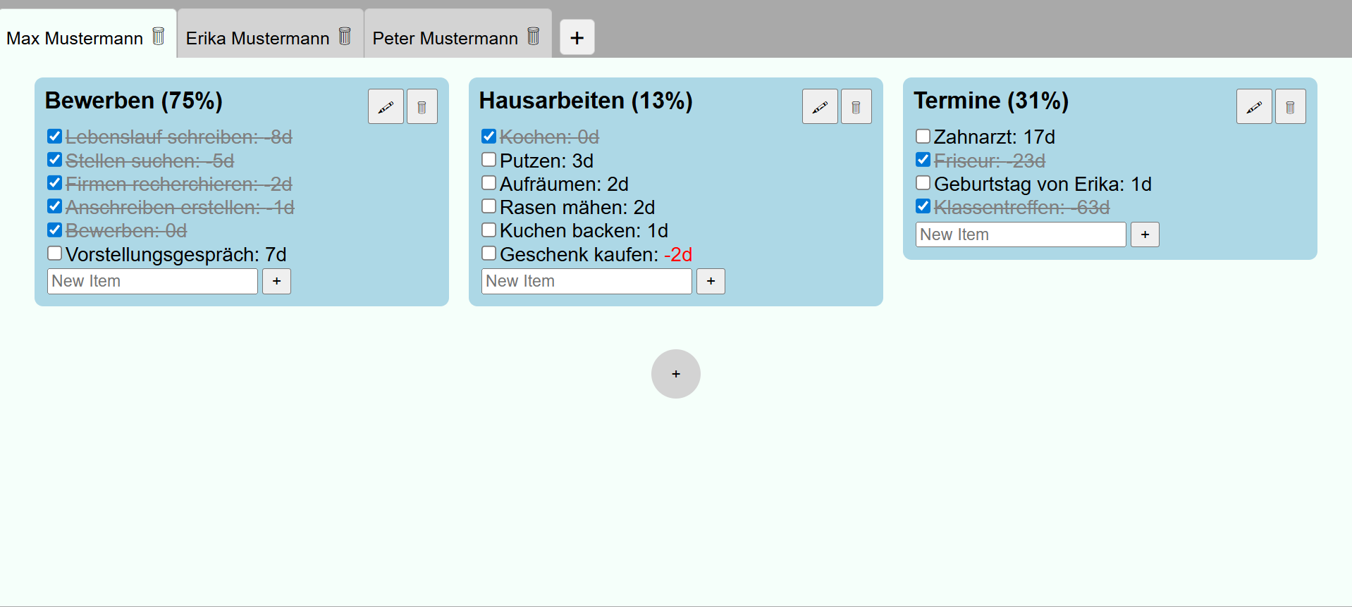 Screenshot der Website